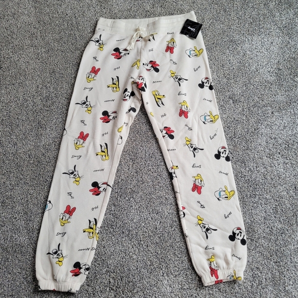 Disney Character Print Goofy Minnie Fleece Joggers Sweatpants Woman's sz Med - Picture 1 of 8